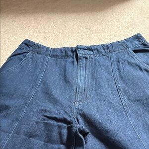 Zara Women’s high waist wide leg dark denim